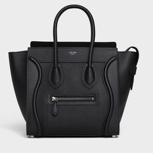 Authentic Celine Mini Luggage Bag Black Leather